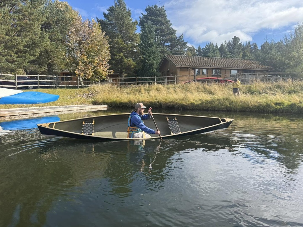 Quetico 15 Composite Paddled by Kneeling Paddler