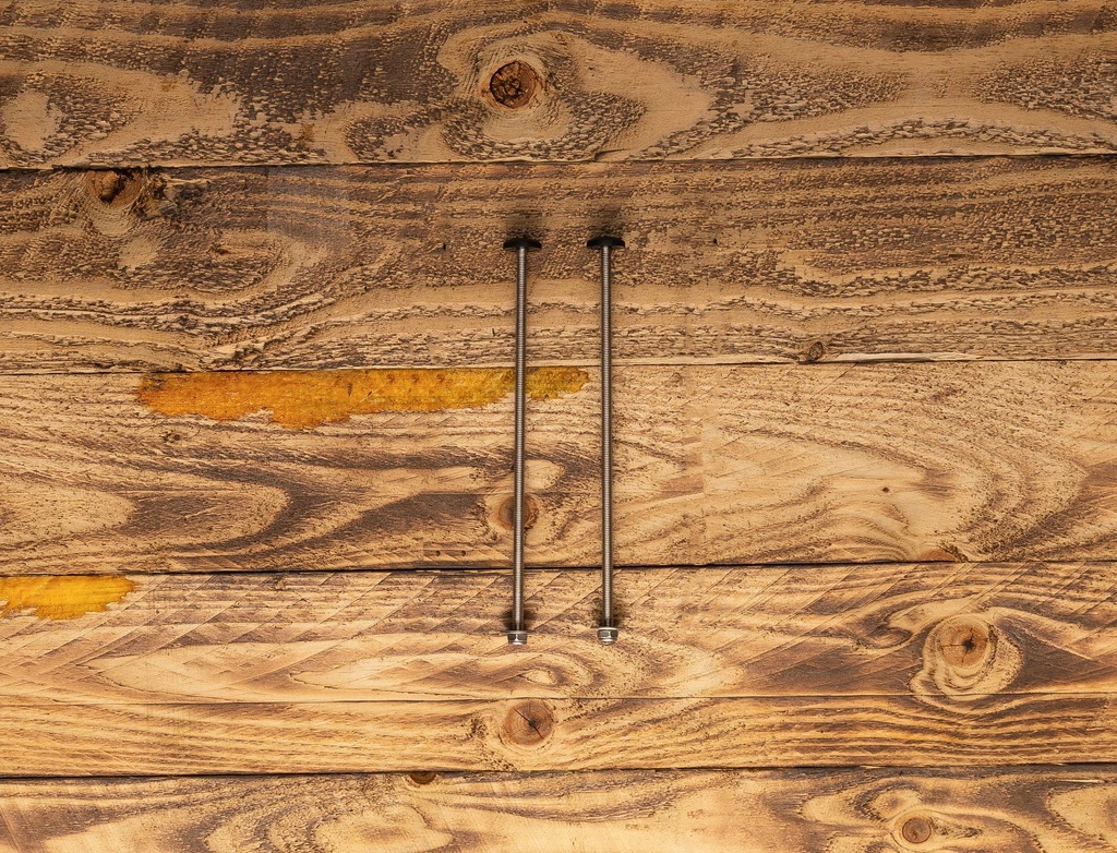 8" Bolt pair with washers and nut
